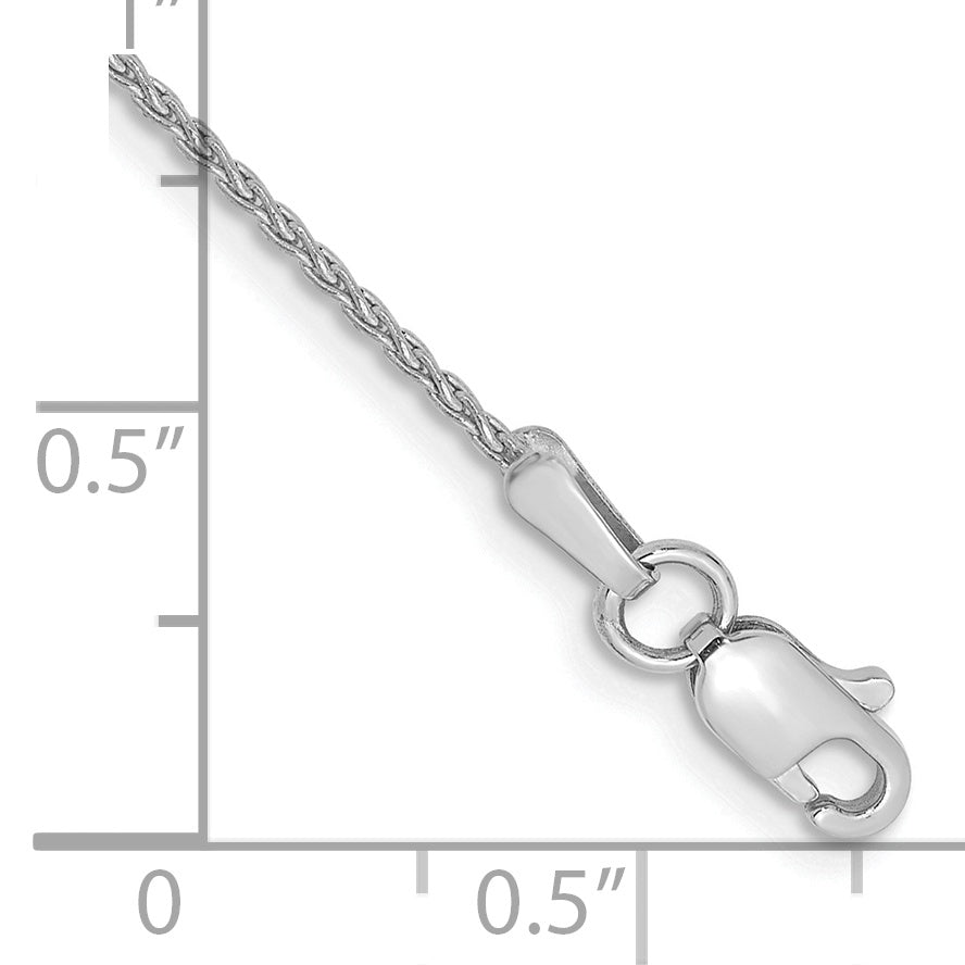 14K White Gold 9 inch 1.2mm Parisian Wheat with Lobster Clasp Anklet Secondary image