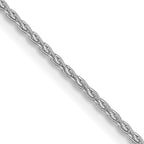 14K White Gold Solid Wheat Chain Necklace 1.2mm