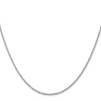 14K White Gold Solid Wheat Chain Necklace 1.5mm