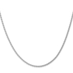 14K White Gold Solid Wheat Chain Necklace 1.75mm