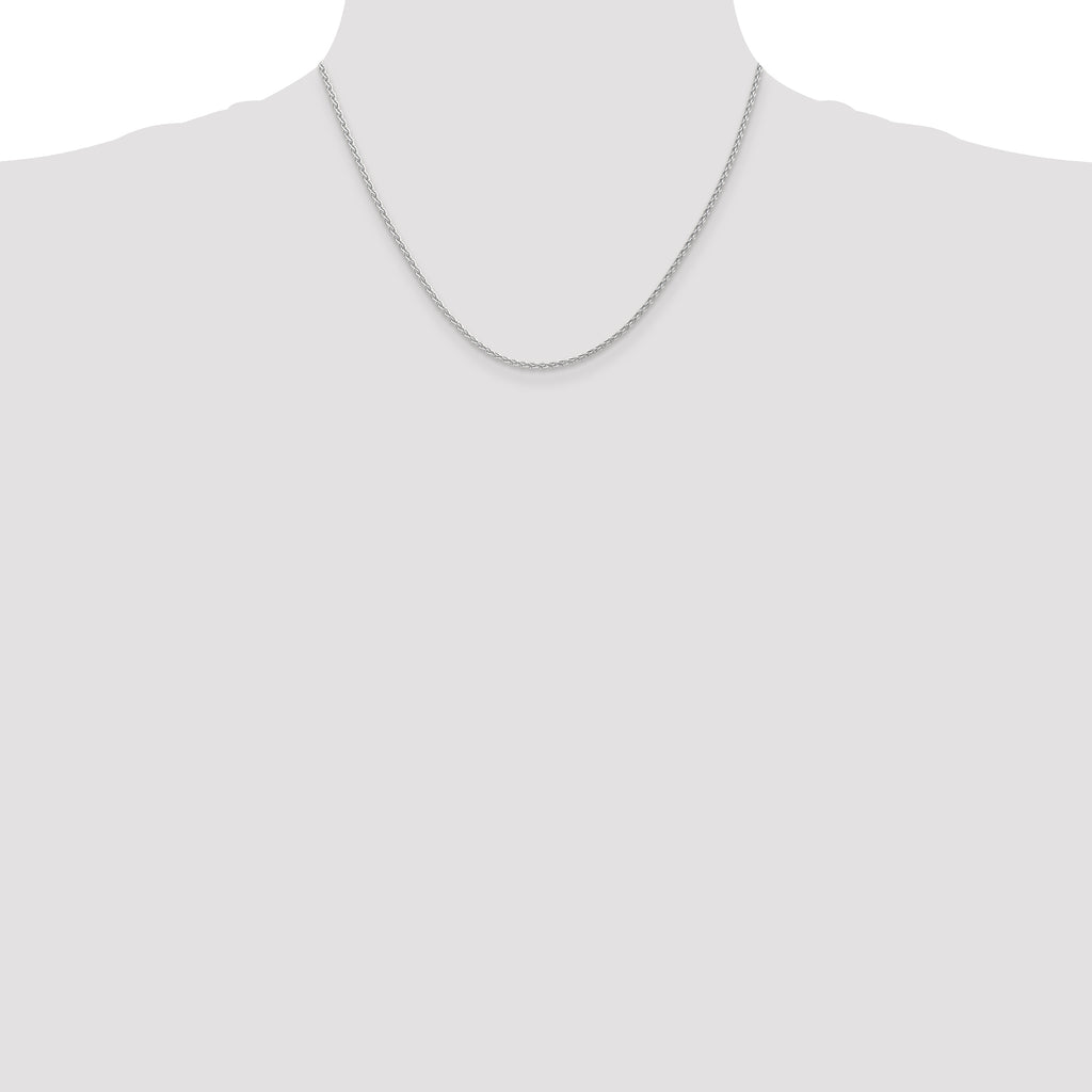 14K White Gold Solid Wheat Chain Necklace 1.75mm