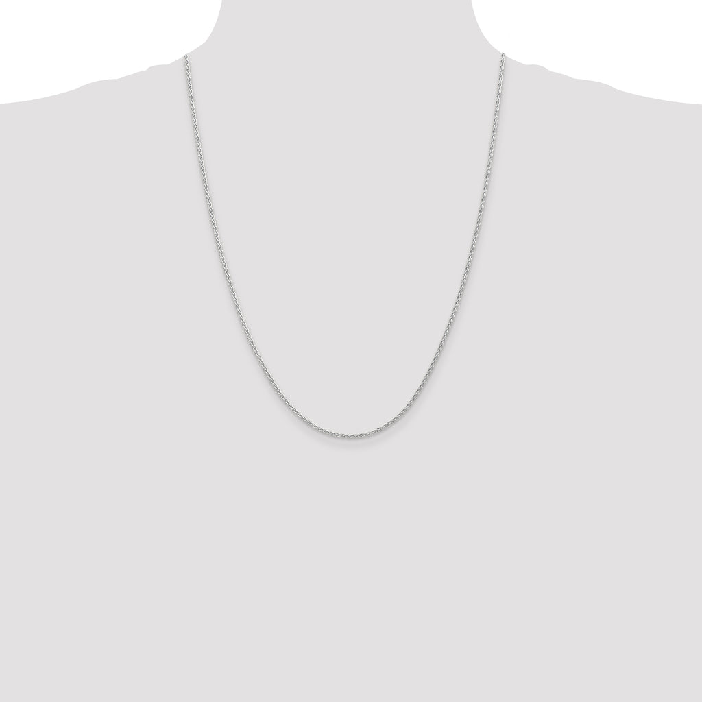 14K White Gold 1.75mm Parisian Wheat with Lobster Clasp Chain
