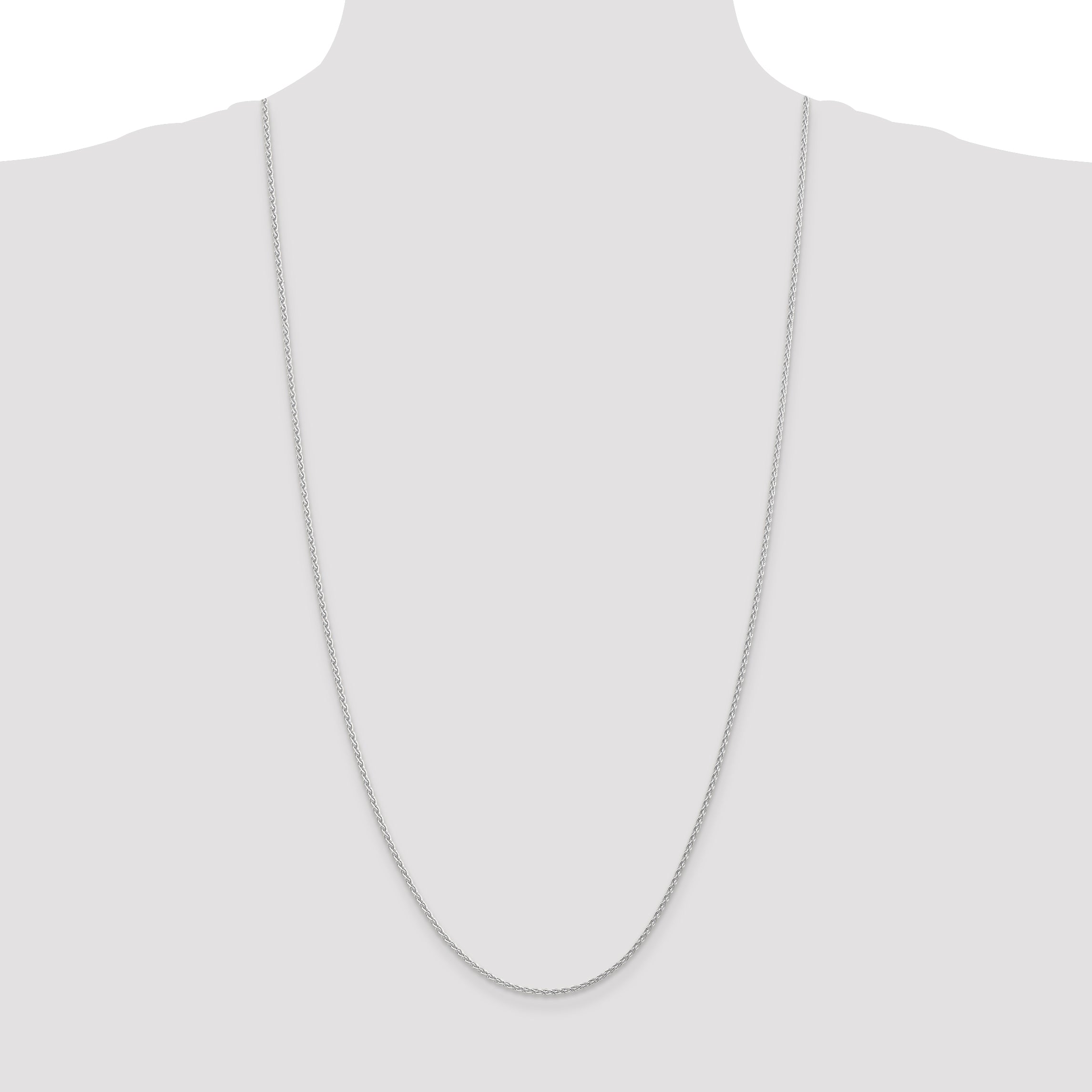14K White Gold 1.75mm Parisian Wheat with Lobster Clasp Chain