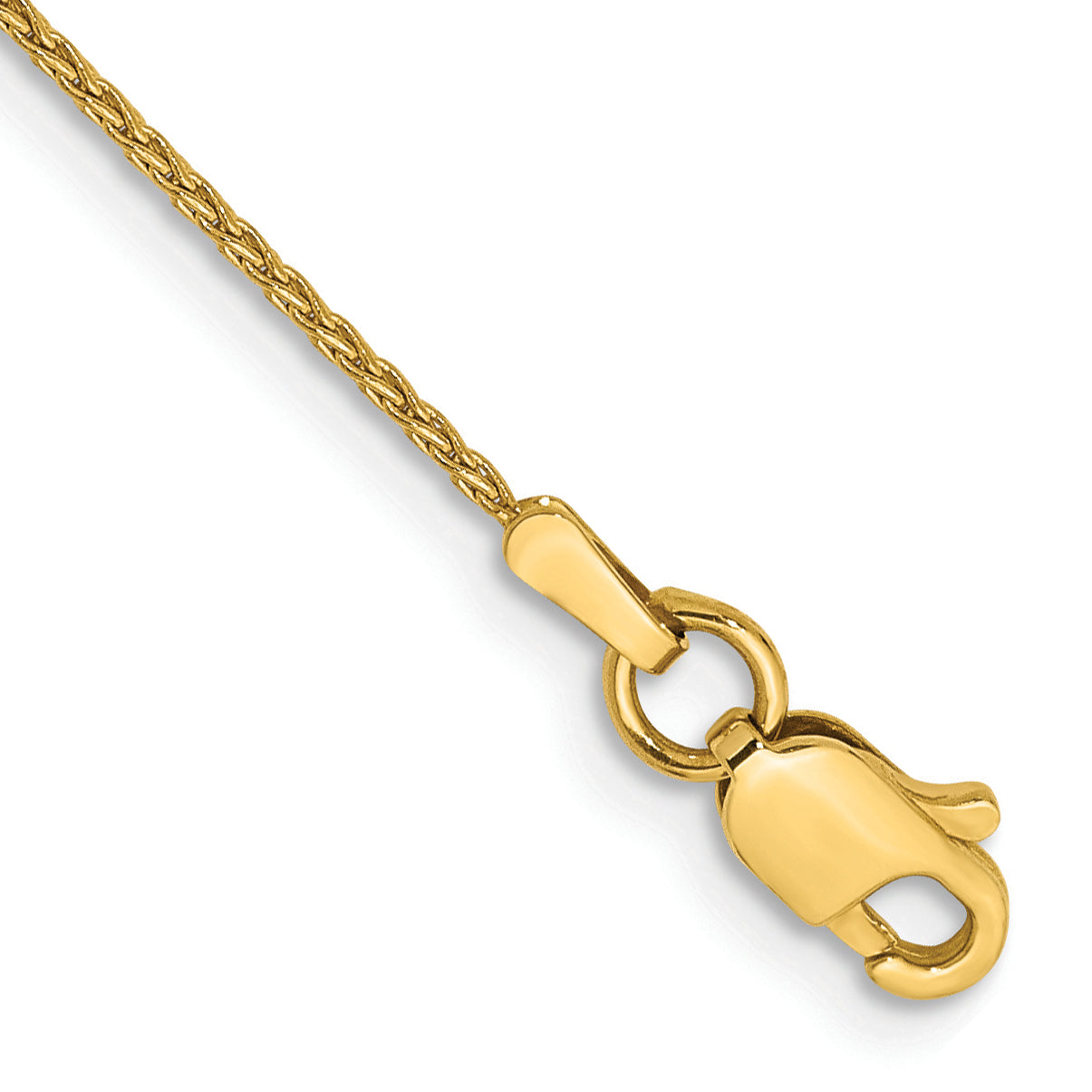 14k 10 inch 1mm Parisian Wheat with Lobster Clasp Anklet Main image