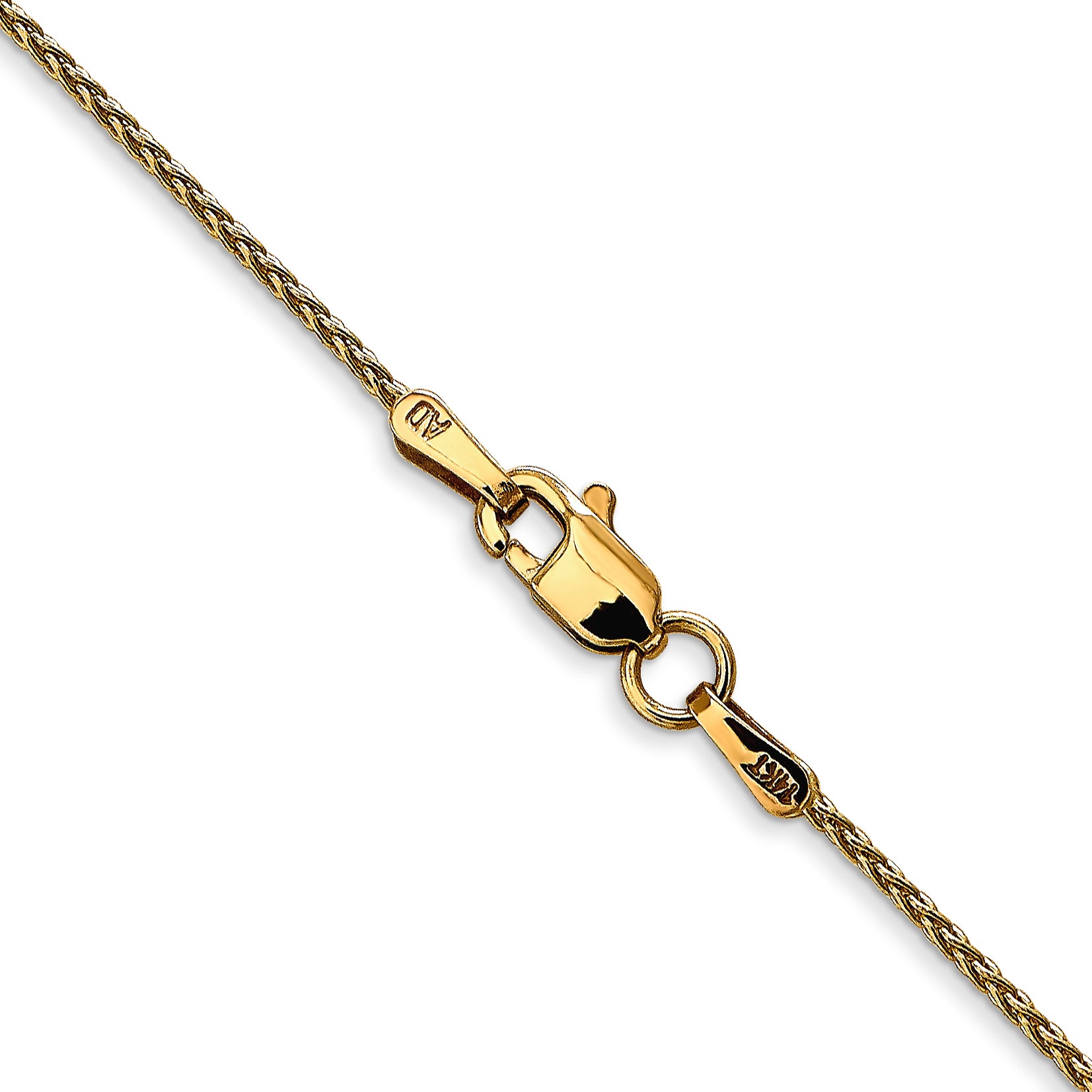 14k 30 inch 1.2mm Parisian Wheat with Lobster Clasp Chain
