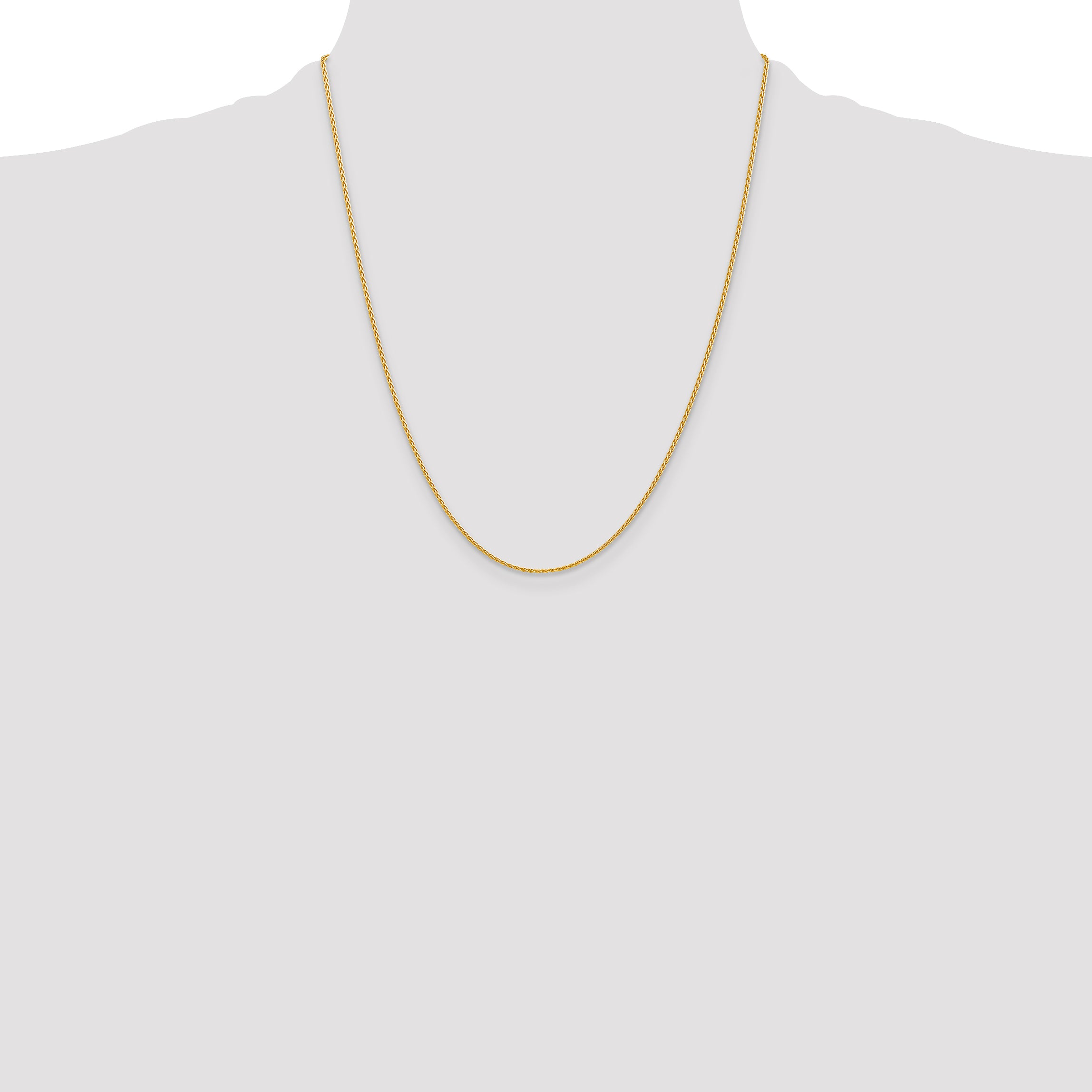 14k 22 inch 1.5mm Parisian Wheat with Lobster Clasp Chain