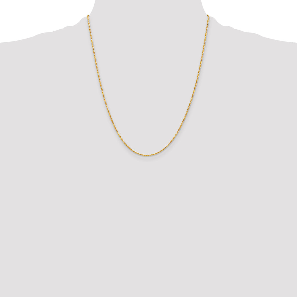 14k 22 inch 1.5mm Parisian Wheat with Lobster Clasp Chain