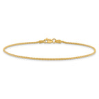 14k 9 inch 1.5mm Parisian Wheat with Lobster Clasp Anklet