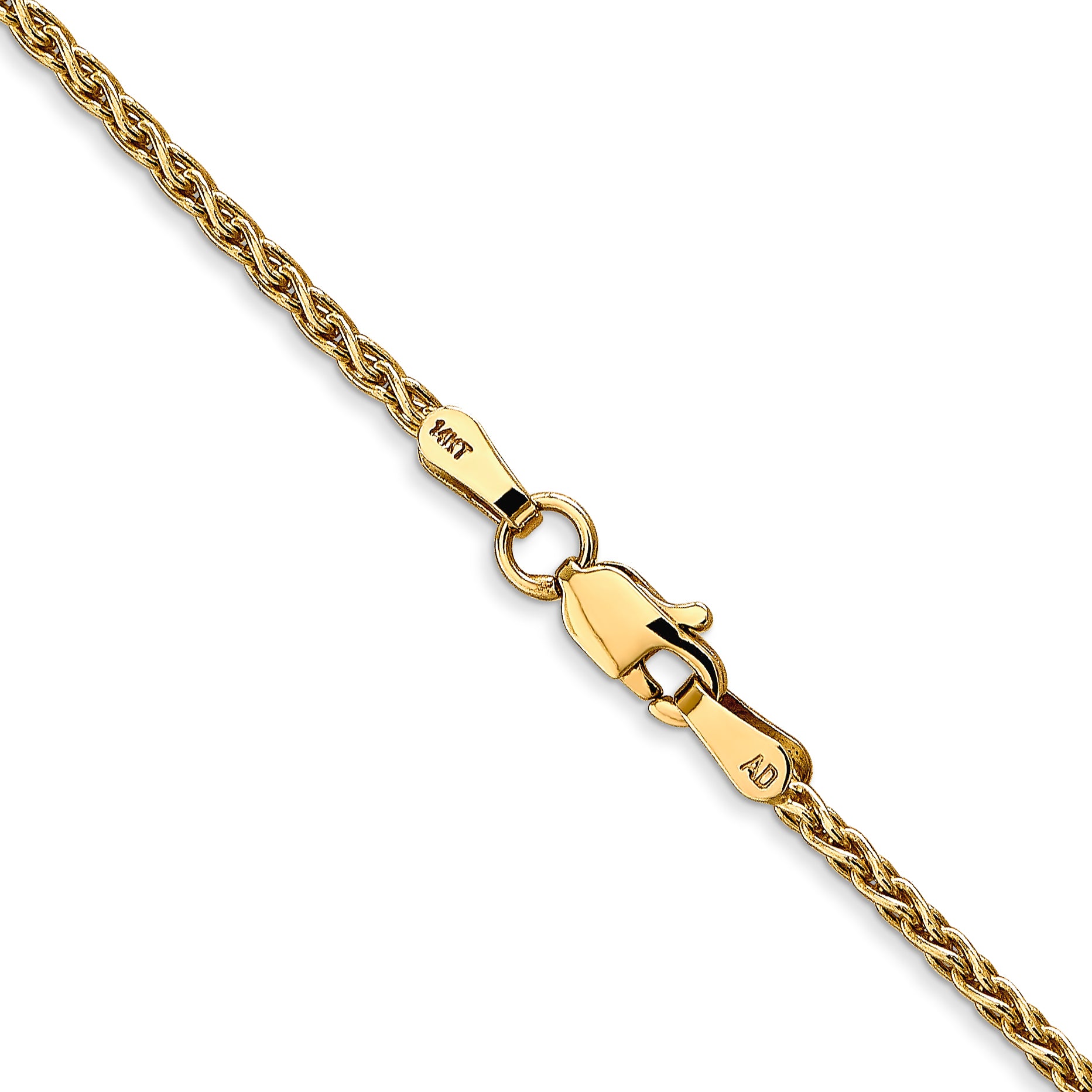 14k 30 inch 1.75mm Parisian Wheat with Lobster Clasp Chain