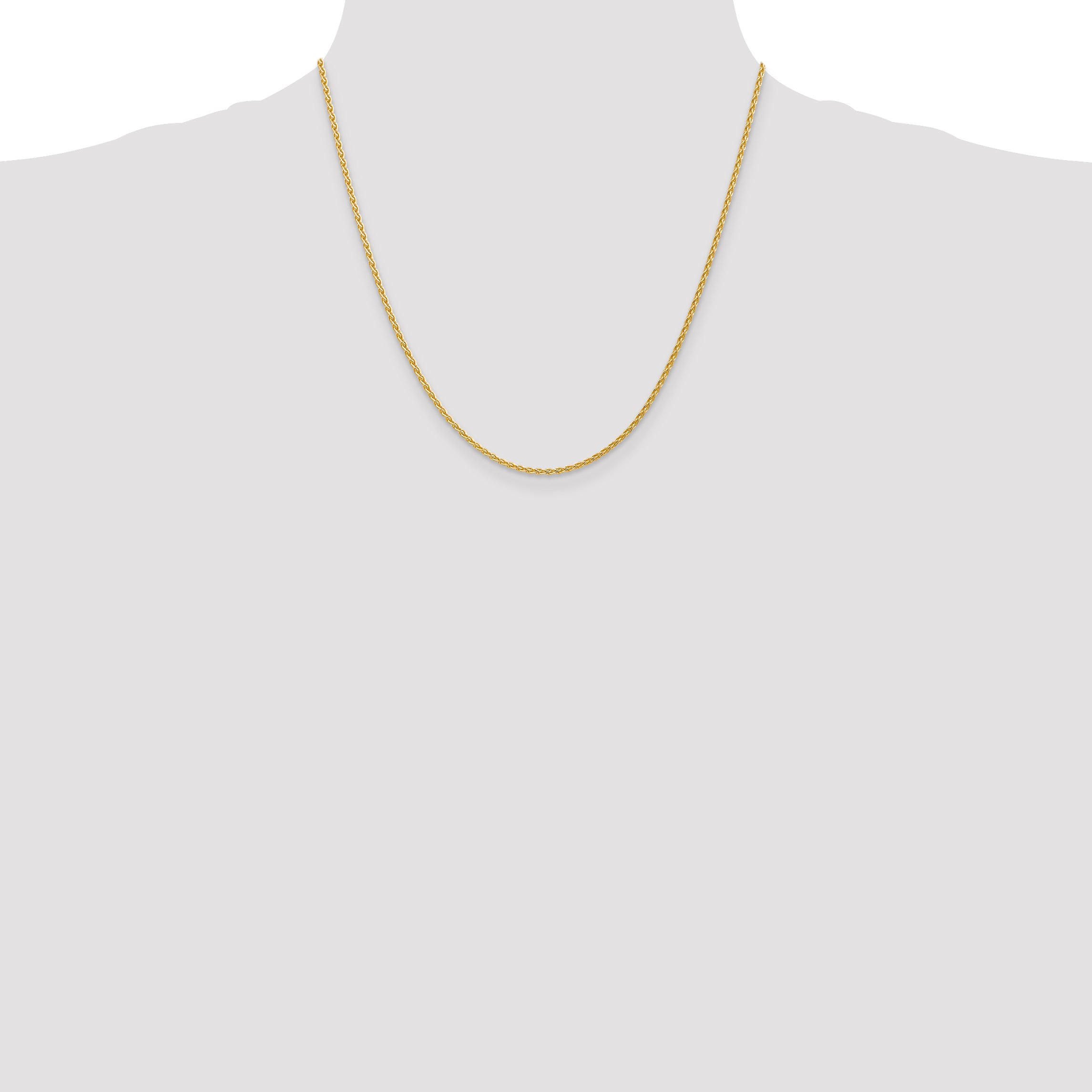 14k 20 inch 1.75mm Parisian Wheat with Lobster Clasp Chain