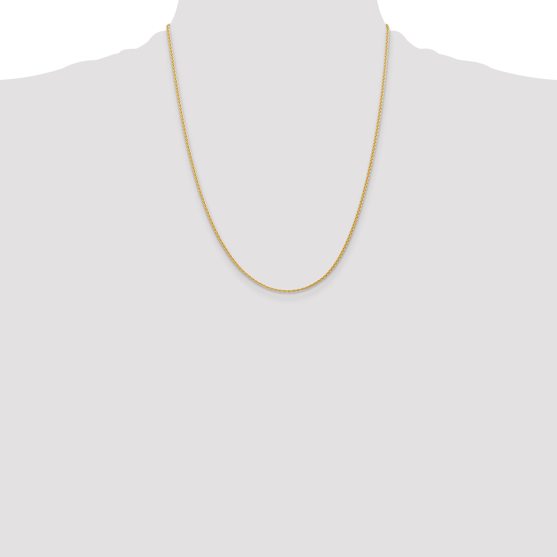 14k 22 inch 1.75mm Parisian Wheat with Lobster Clasp Chain