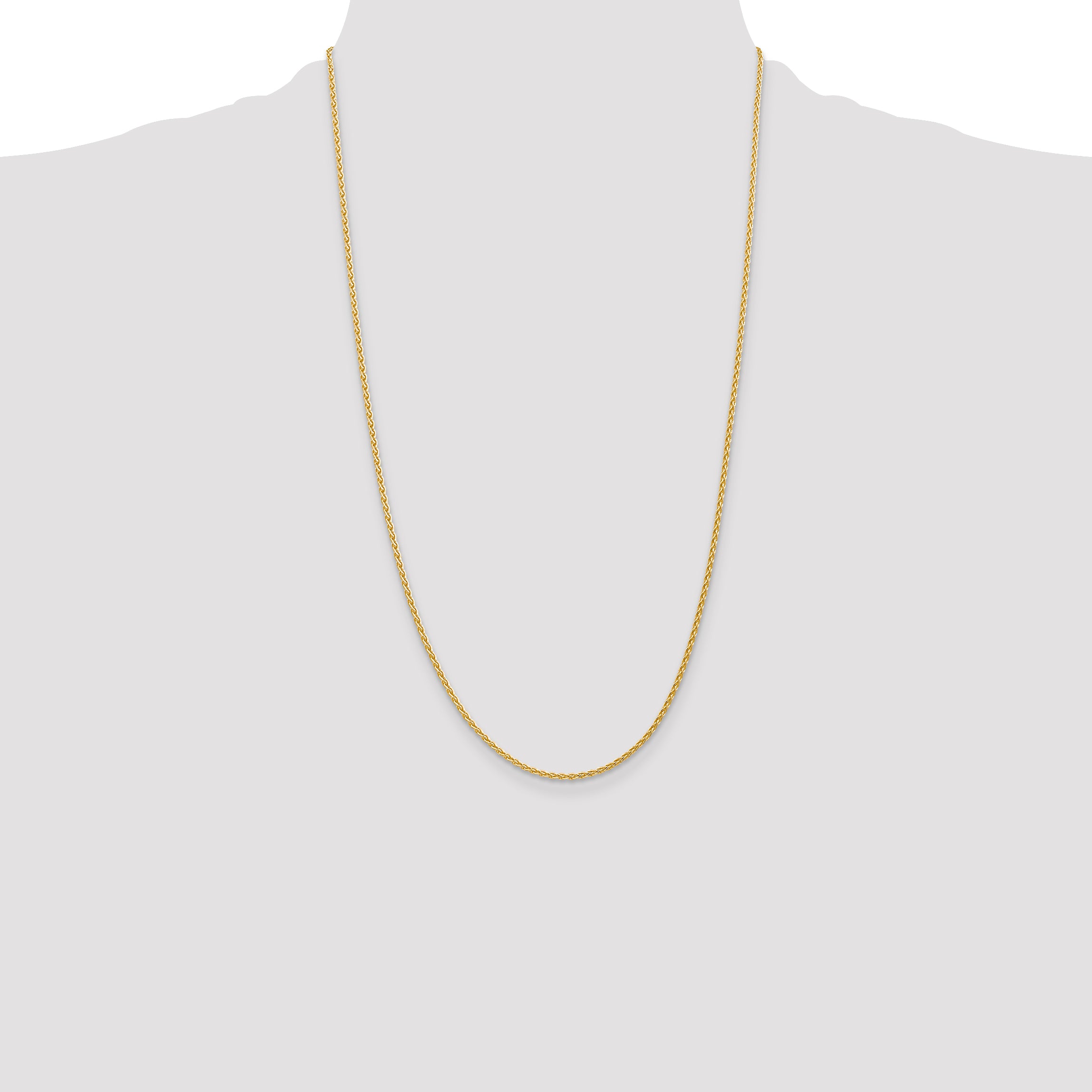14k 26 inch 1.75mm Parisian Wheat with Lobster Clasp Chain