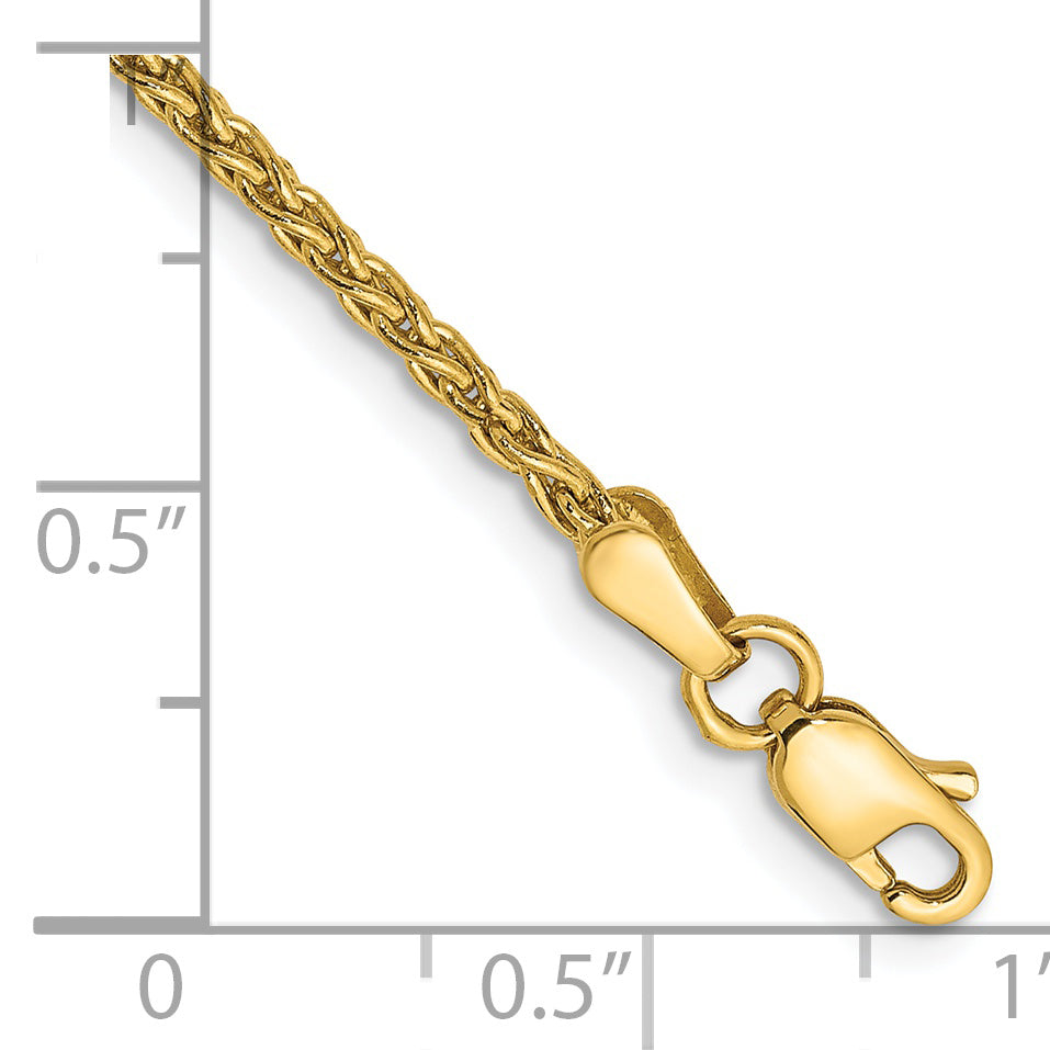 14k 10 inch 1.75mm Parisian Wheat with Lobster Clasp Anklet