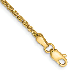 14k 7 inch 1.75mm Parisian Wheat with Lobster Clasp Bracelet