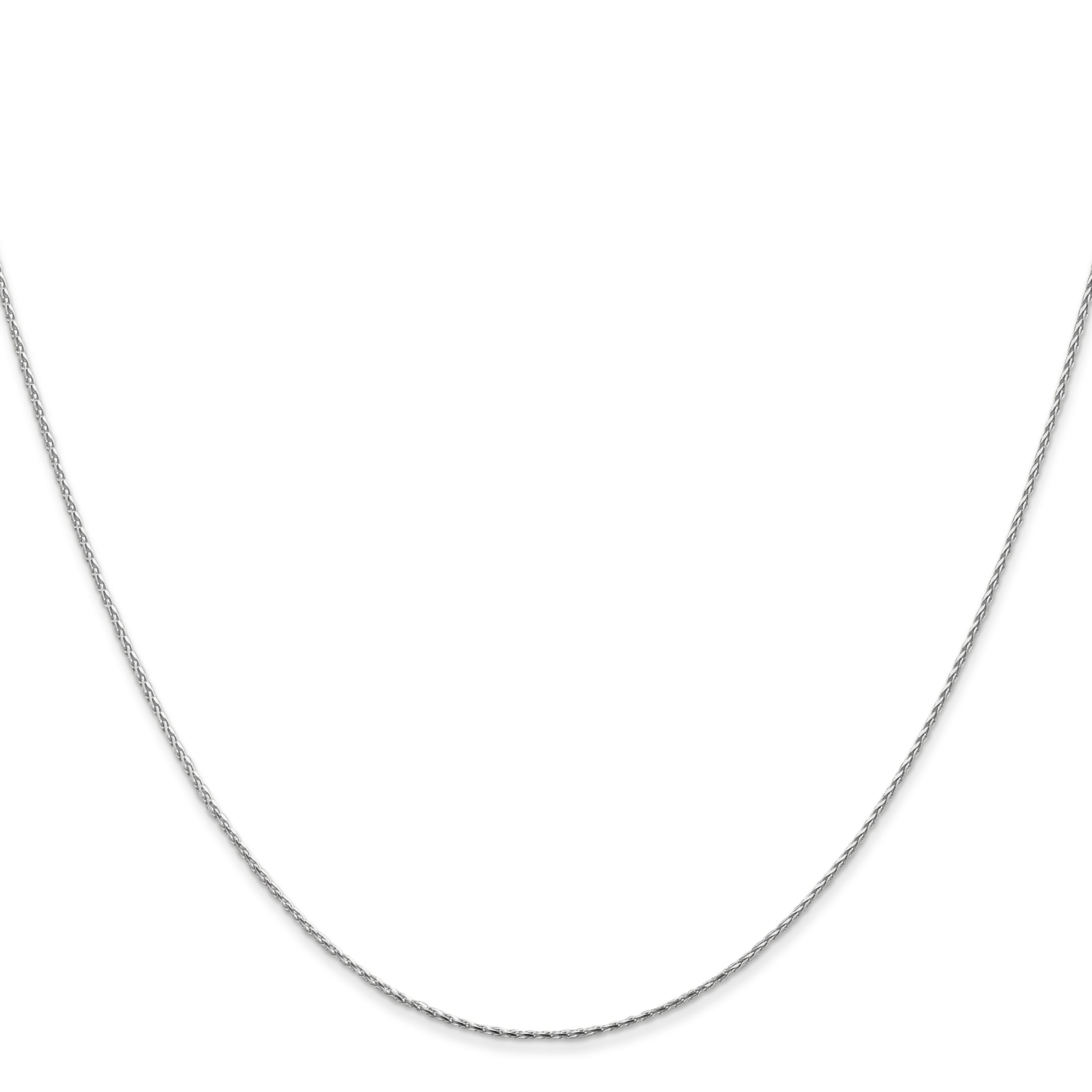 14K White Gold 30 inch .8mm Diamond-cut Parisian Wheat with Lobster Clasp Chain