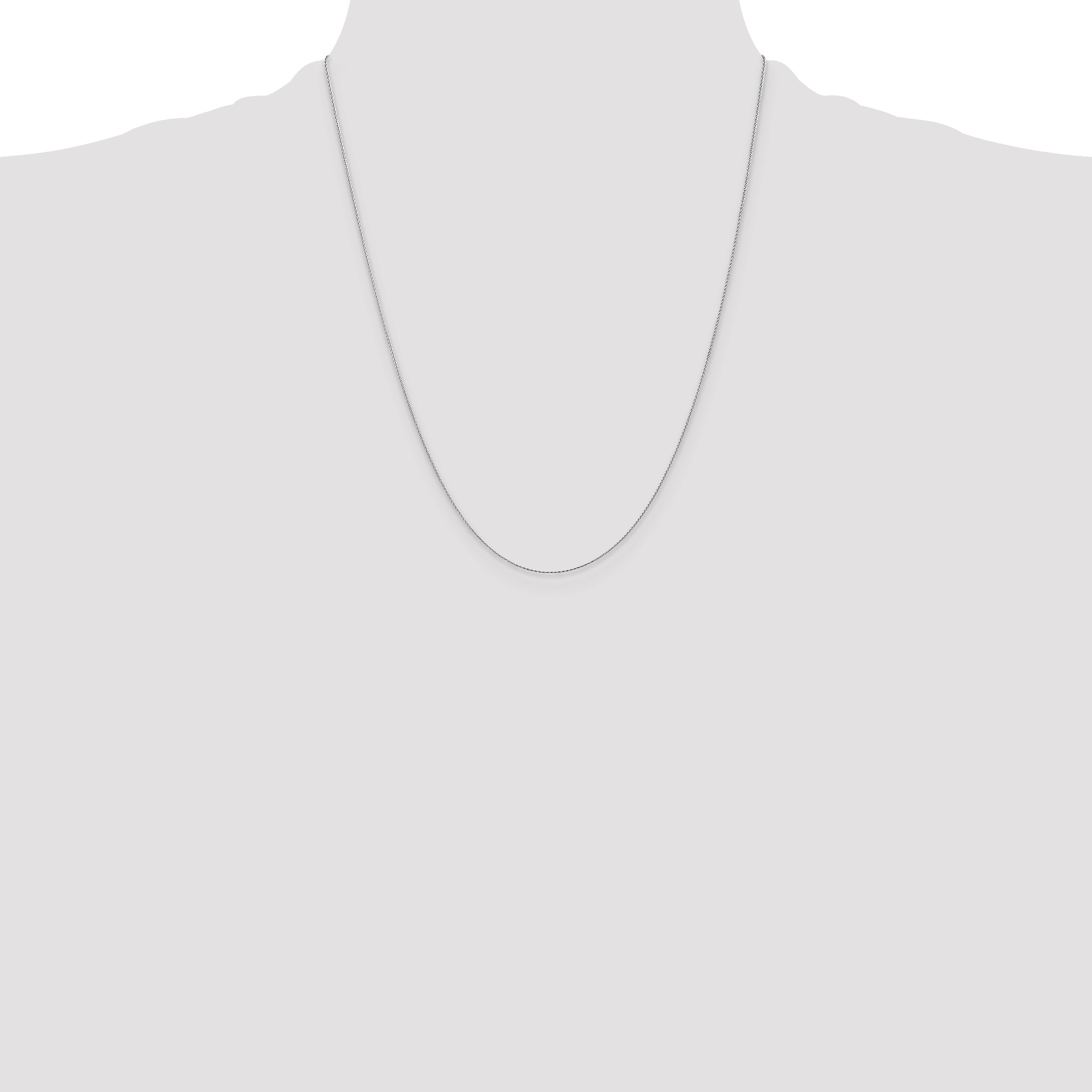 14K White Gold 22 inch .8mm Diamond-cut Parisian Wheat with Lobster Clasp Chain