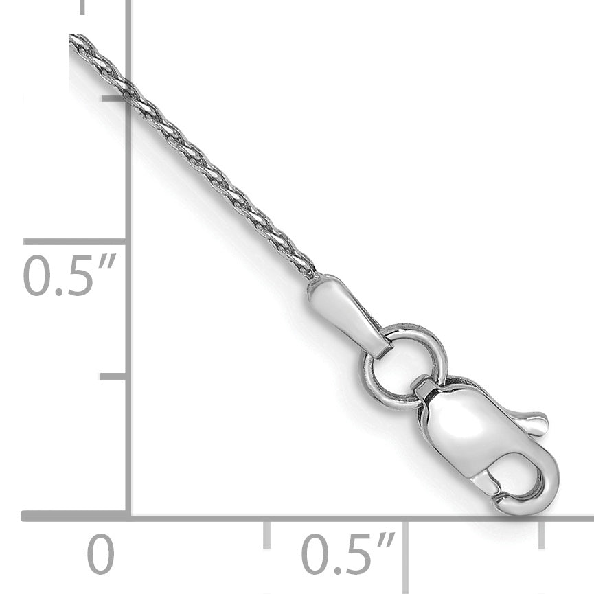 14K White Gold Solid Diamond-Cut Wheat Chain Necklace 0.8mm Secondary image
