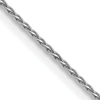 14K White Gold Solid Diamond-Cut Wheat Chain Necklace 0.8mm