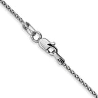 14K White Gold Solid Diamond-Cut Wheat Chain Necklace 1.5mm