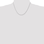 14K White Gold Solid Diamond-Cut Wheat Chain Necklace 1.5mm
