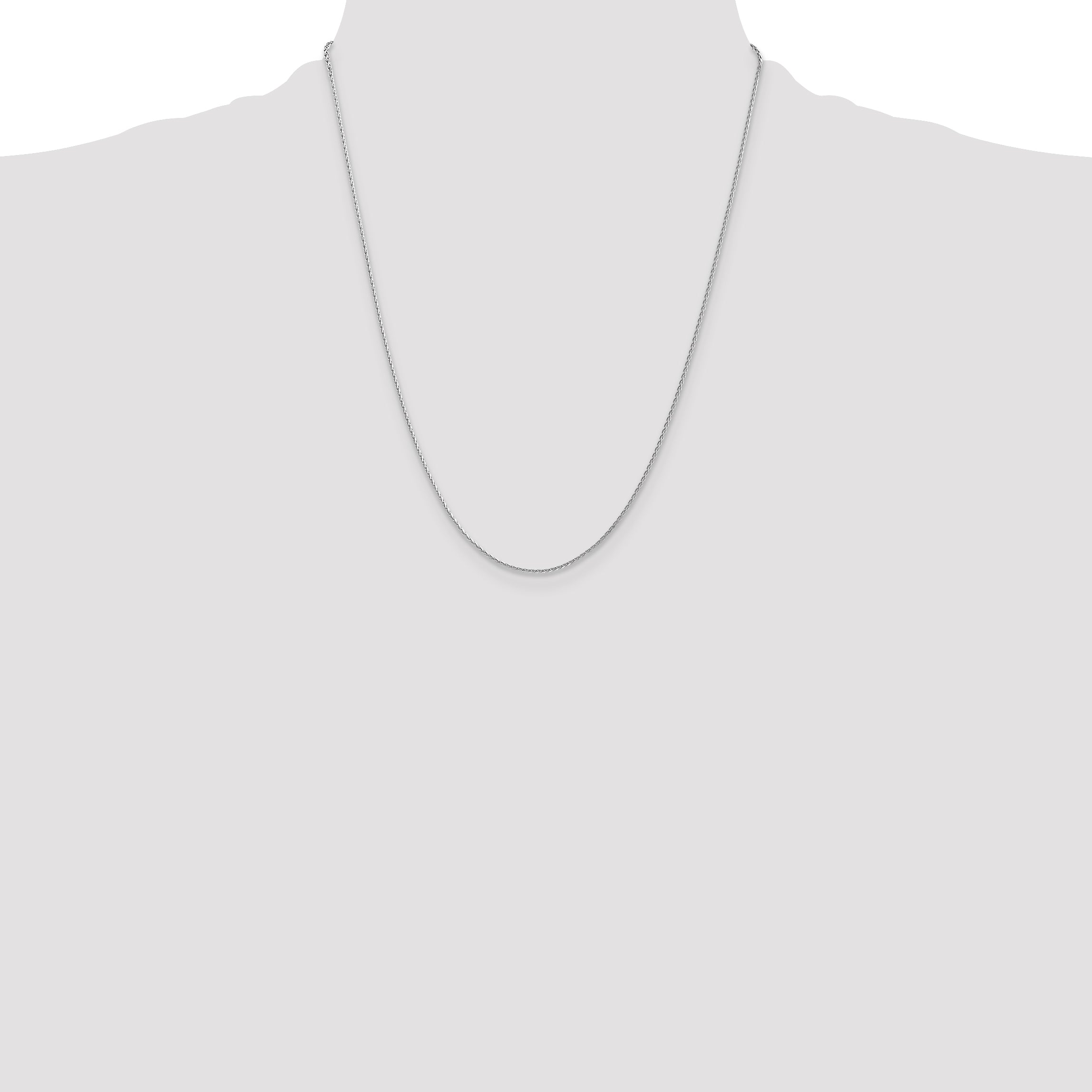 14K White Gold 1.5mm Diamond-Cut Parisian Wheat with Lobster Clasp Chain