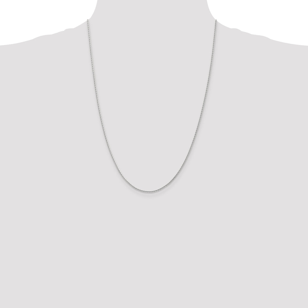 14K White Gold 1.5mm Diamond-Cut Parisian Wheat with Lobster Clasp Chain