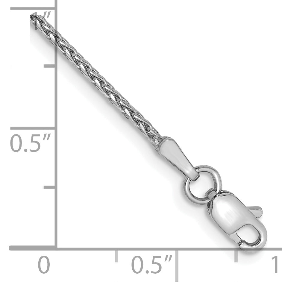14K White Gold 8 inch 1.5mm Diamond-cut Parisian Wheat with Lobster Clasp Bracelet