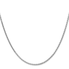 14K White Gold 30 inch 1.6mm Diamond-cut Parisian Wheat with Lobster Clasp Chain