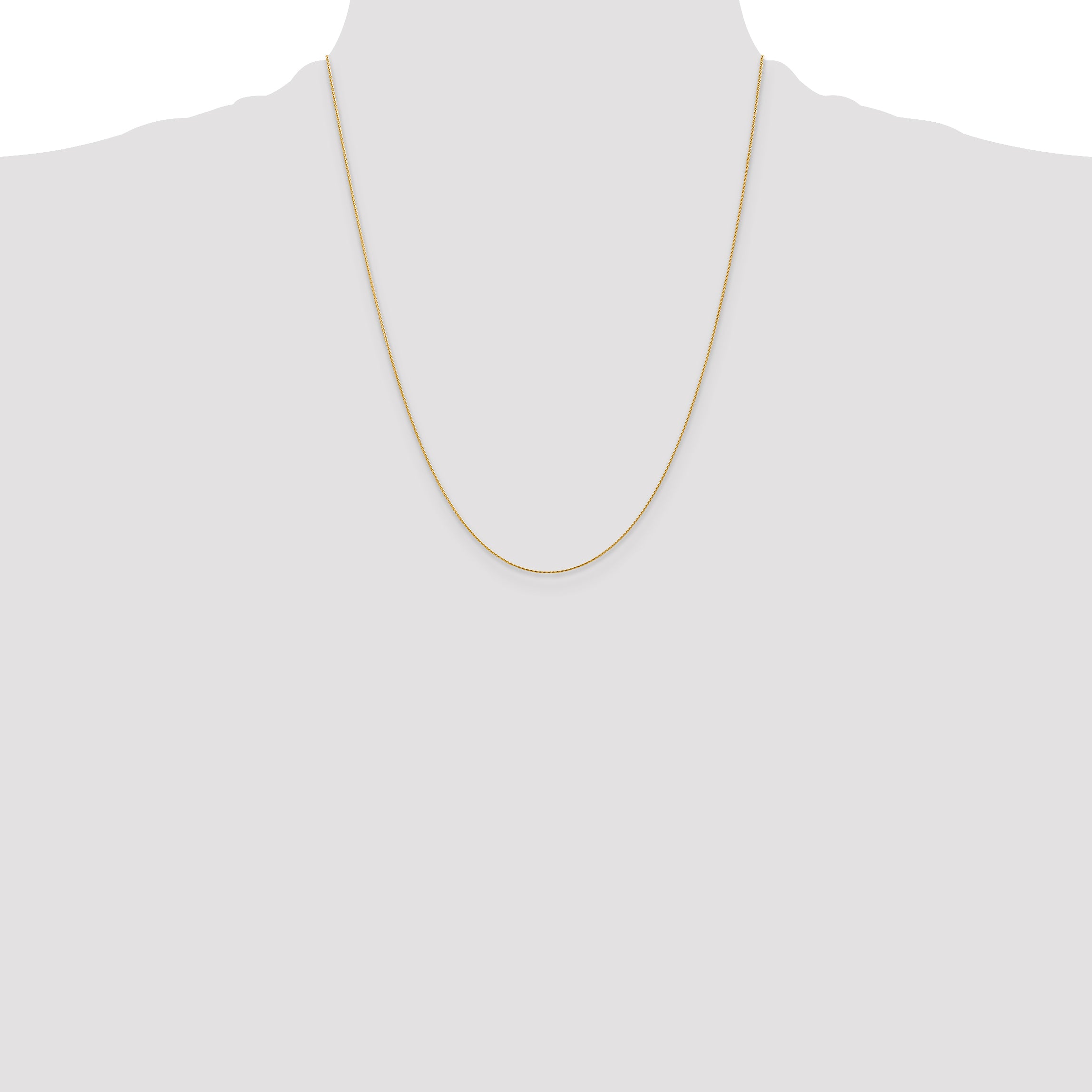 14K 22 inch .8mm Diamond-cut Parisian Wheat with Lobster Clasp Chain