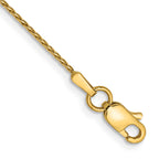 14K 9 inch .8mm Diamond-cut Parisian Wheat with Lobster Clasp Anklet