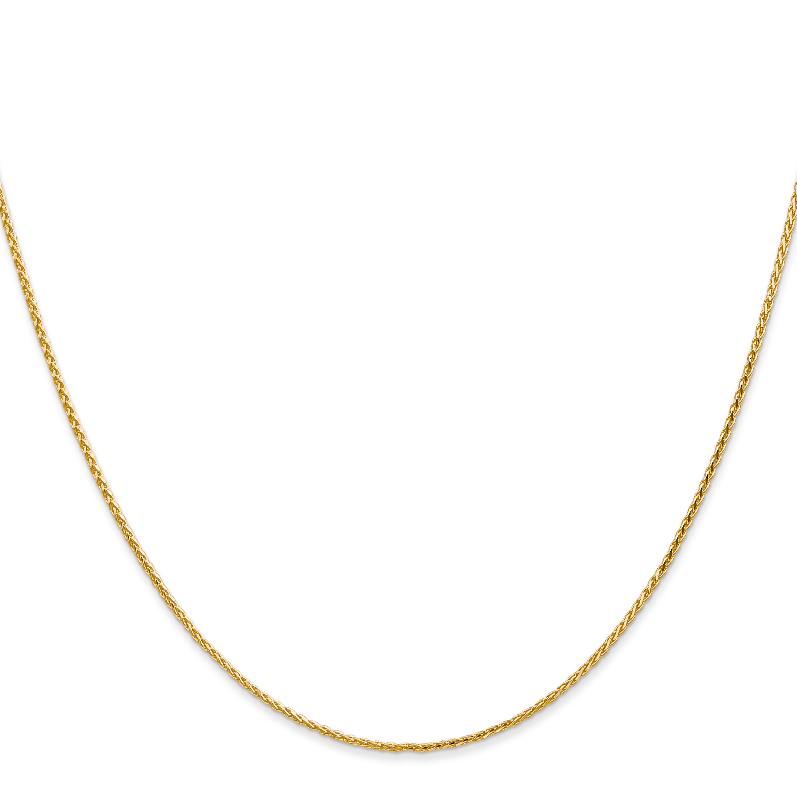 14K 30 inch 1mm Diamond-cut Parisian Wheat with Lobster Clasp Chain