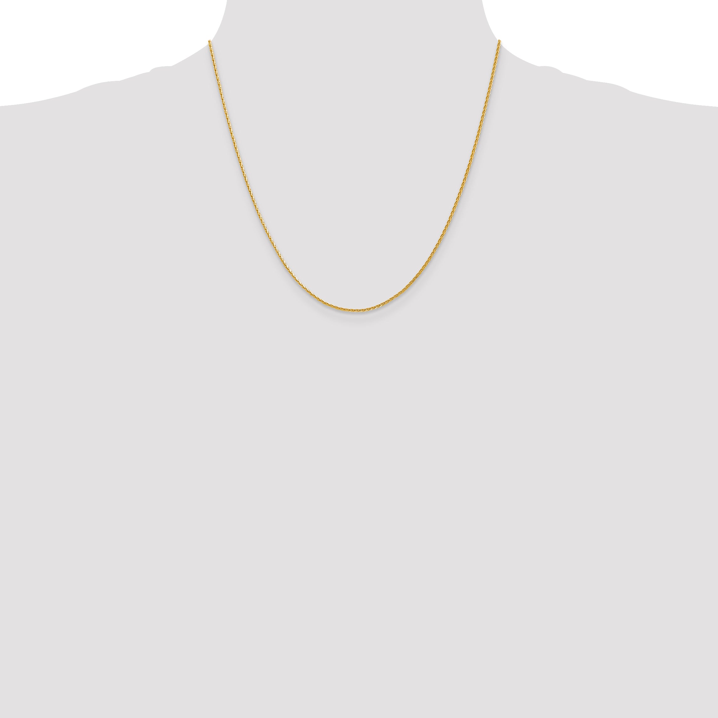 14K 20 inch 1.5mm Diamond-cut Parisian Wheat with Lobster Clasp Chain