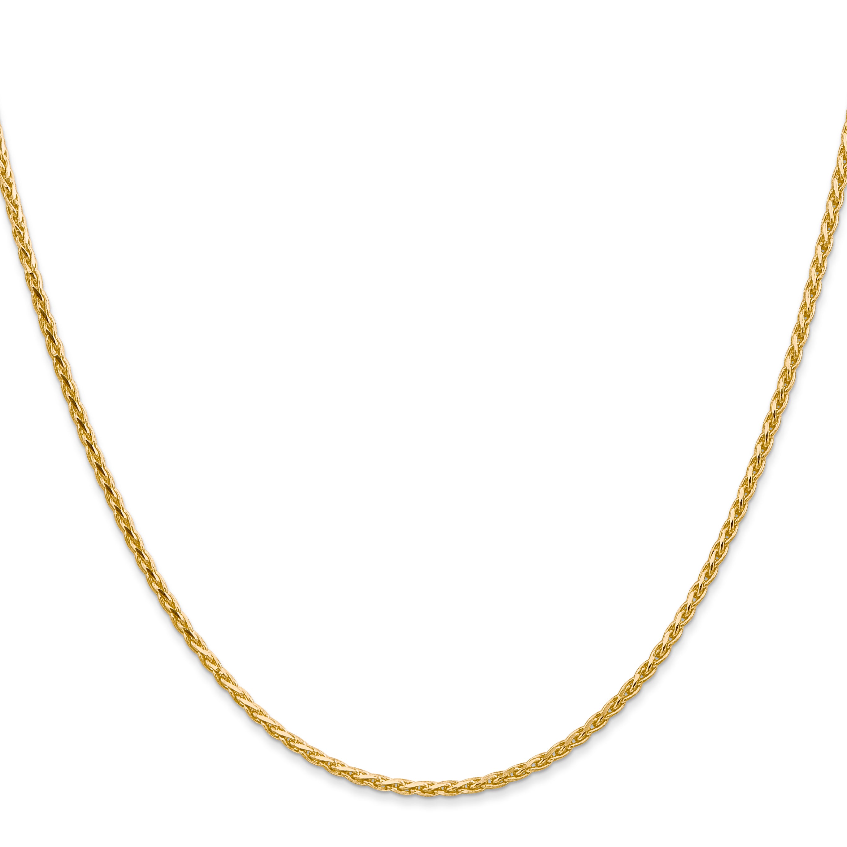 14K 30 inch 1.9mm Diamond-cut Parisian Wheat with Lobster Clasp Chain