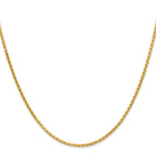 14K 30 inch 1.9mm Diamond-cut Parisian Wheat with Lobster Clasp Chain
