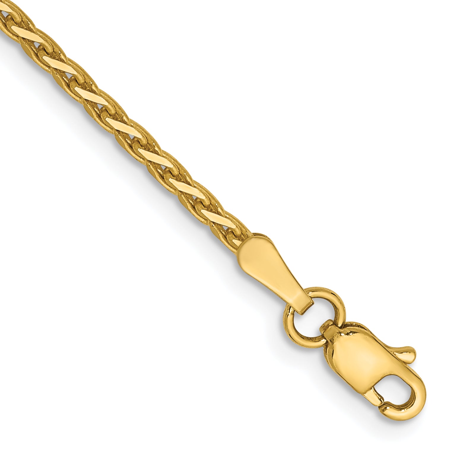 14K 7 inch 1.9mm Diamond-cut Parisian Wheat with Lobster Clasp Bracelet Main image