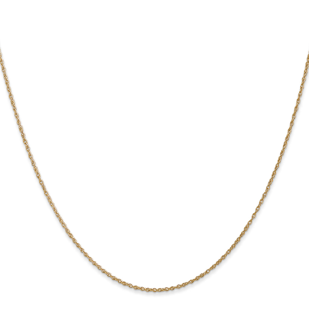 14K Yellow Gold Solid Rope Chain Necklace 0.8mm
