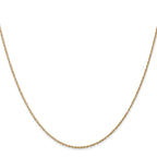 14K Yellow Gold Solid Rope Chain Necklace 0.8mm