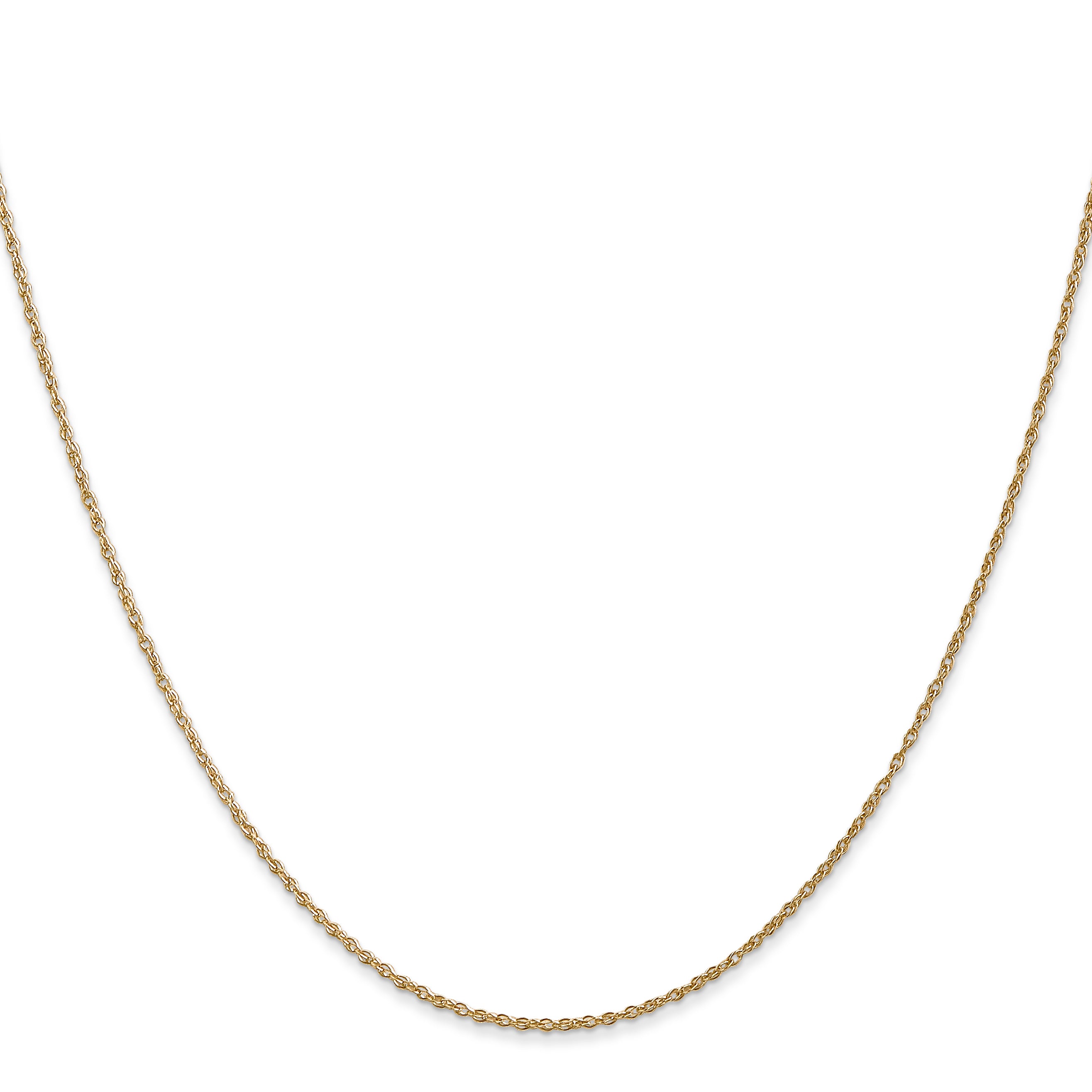 14K Yellow Gold Solid Rope Chain Necklace 0.8mm
