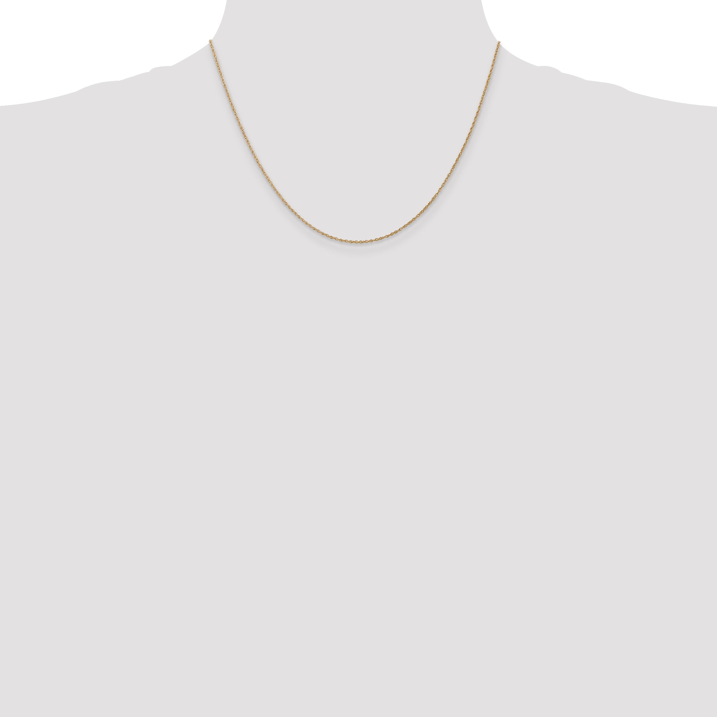 14K Yellow Gold Solid Rope Chain Necklace 0.8mm