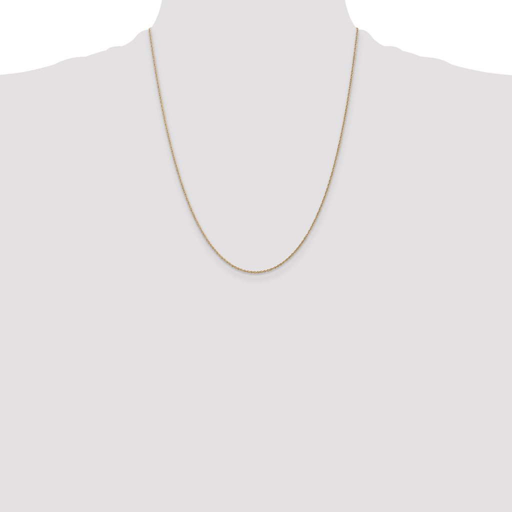 14K .8mm Light Baby Rope with Spring Ring Clasp Chain
