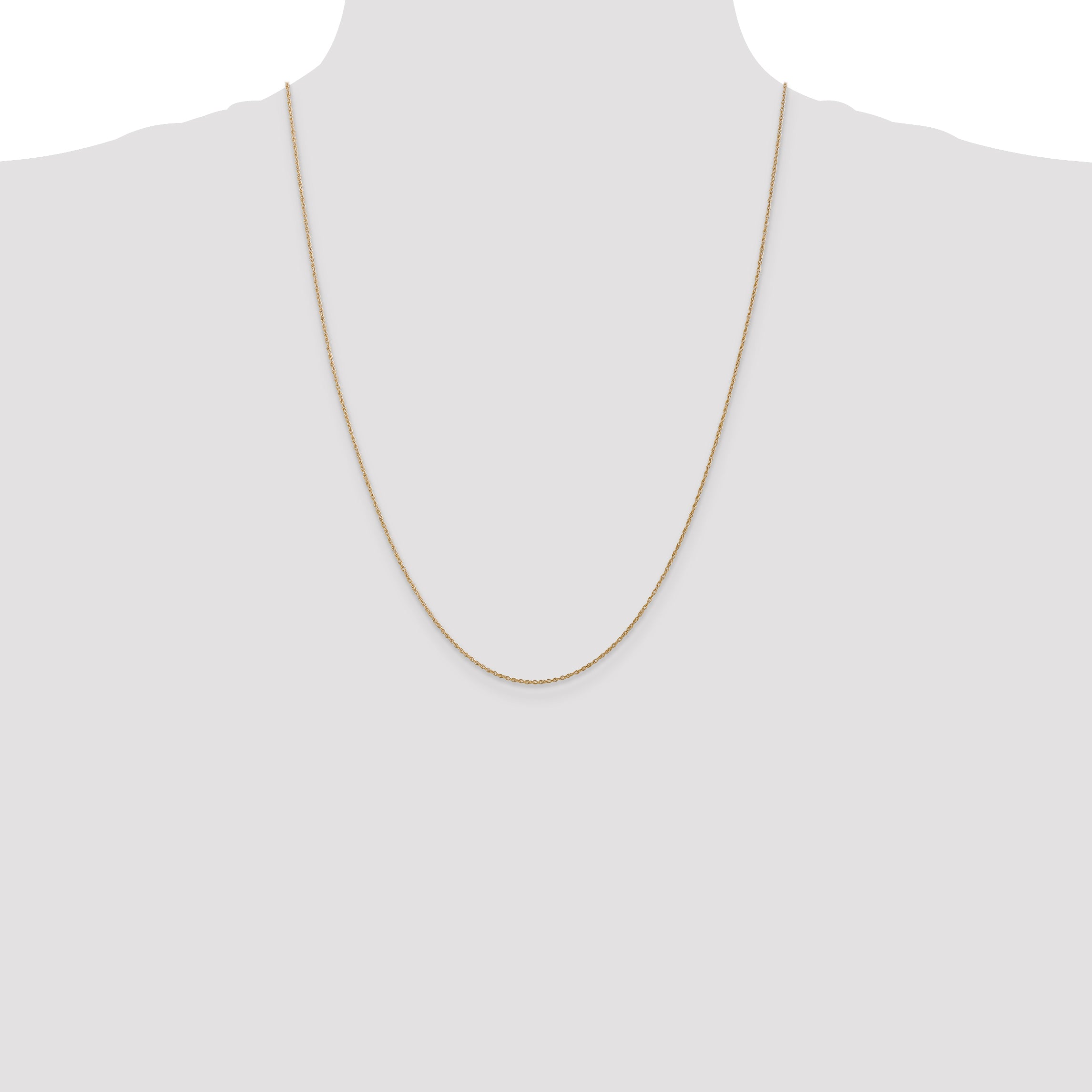 14K .8mm Light Baby Rope with Spring Ring Clasp Chain