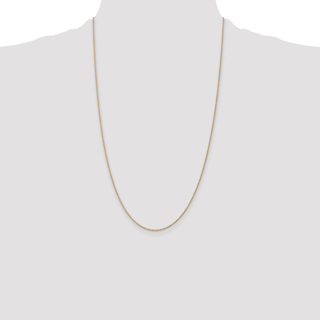 14K .8mm Light Baby Rope with Spring Ring Clasp Chain
