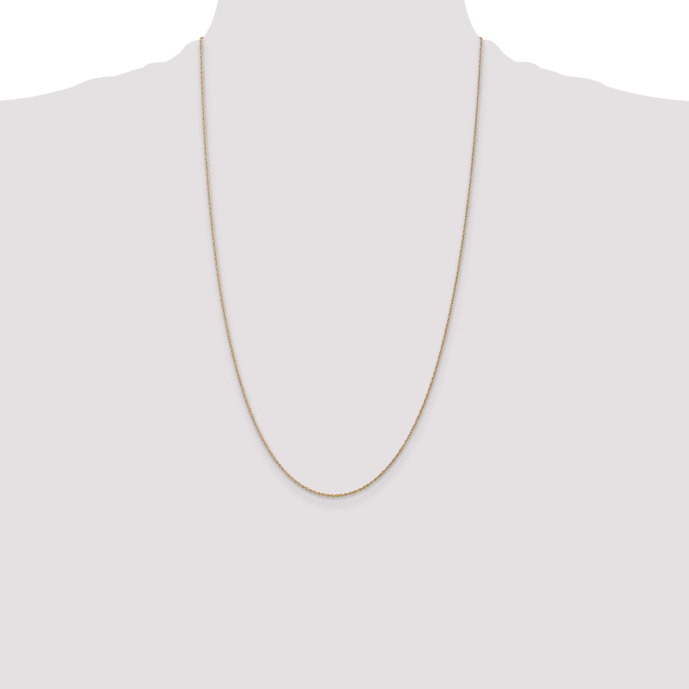 14K .8mm Light Baby Rope with Spring Ring Clasp Chain
