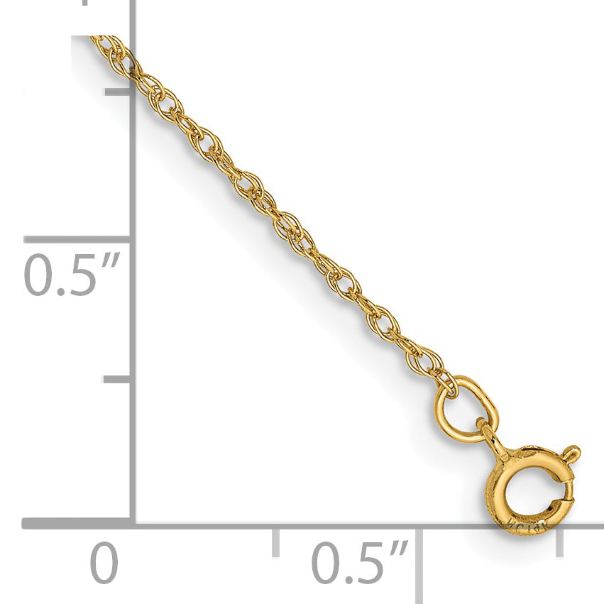 14K .8mm Light Baby Rope with Spring Ring Clasp Chain
