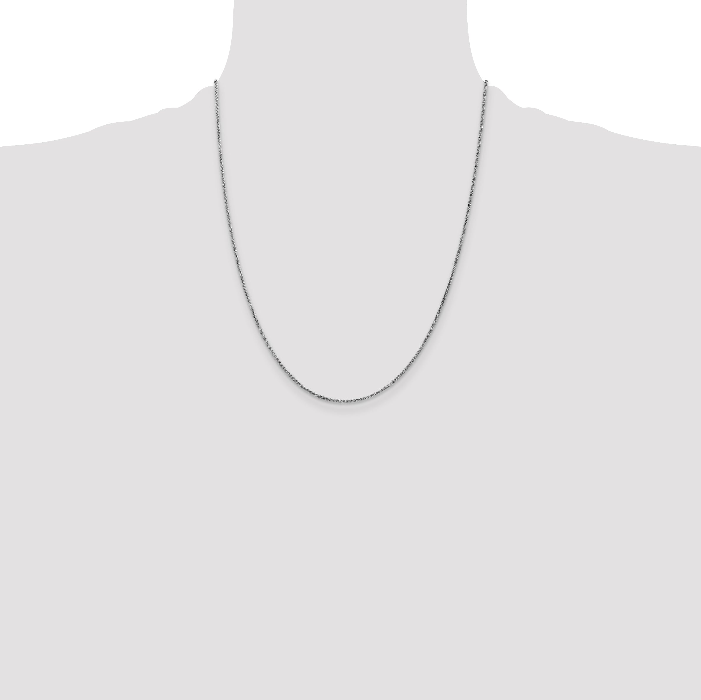 14K White Gold 22 inch 1.25mm Spiga with Lobster Clasp Chain