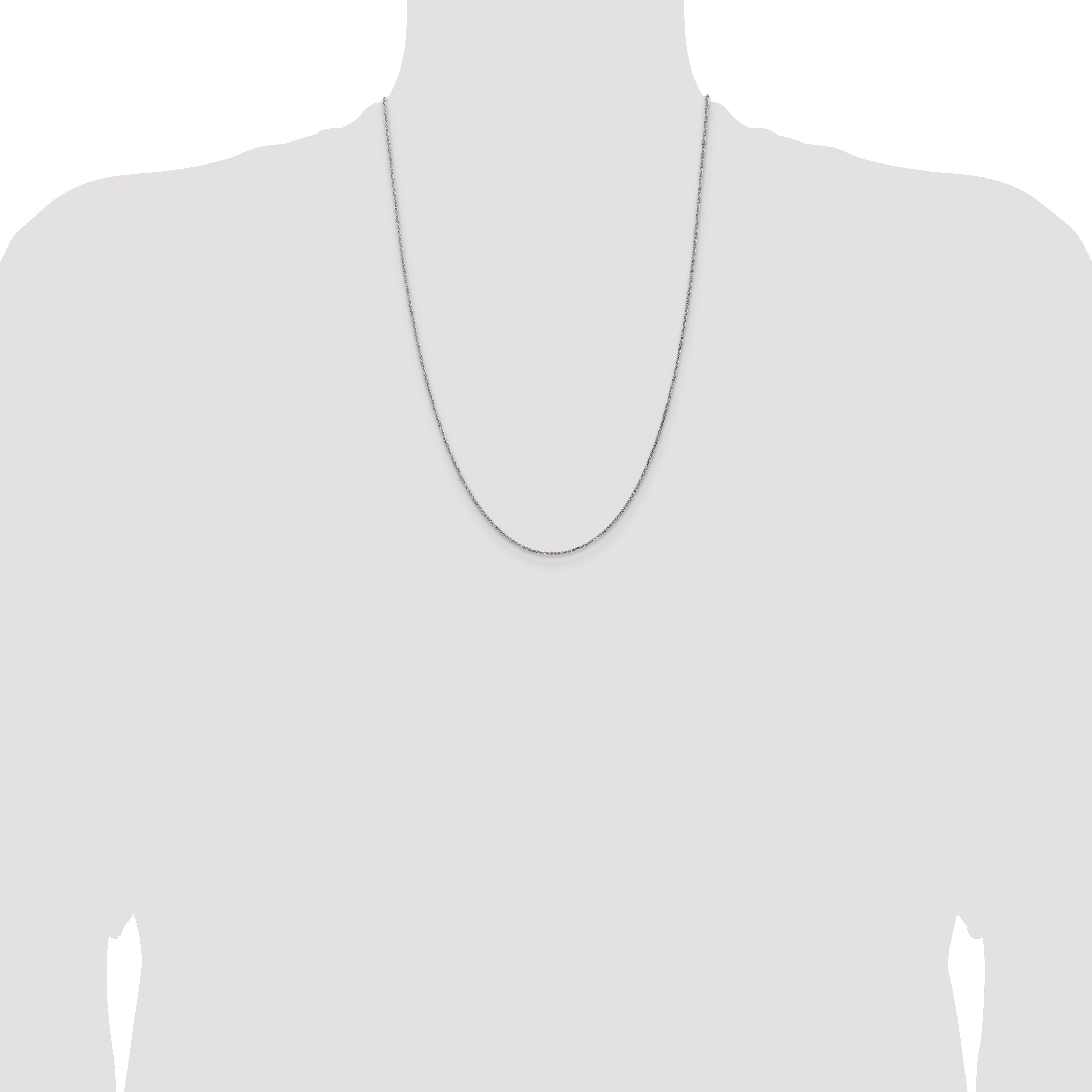 14K White Gold 24 inch 1.25mm Spiga with Lobster Clasp Chain