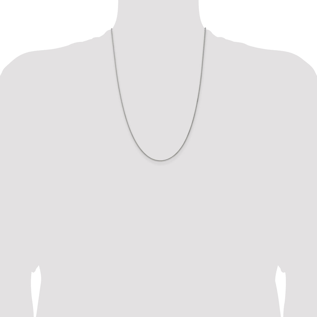 14K White Gold 24 inch 1.25mm Spiga with Lobster Clasp Chain