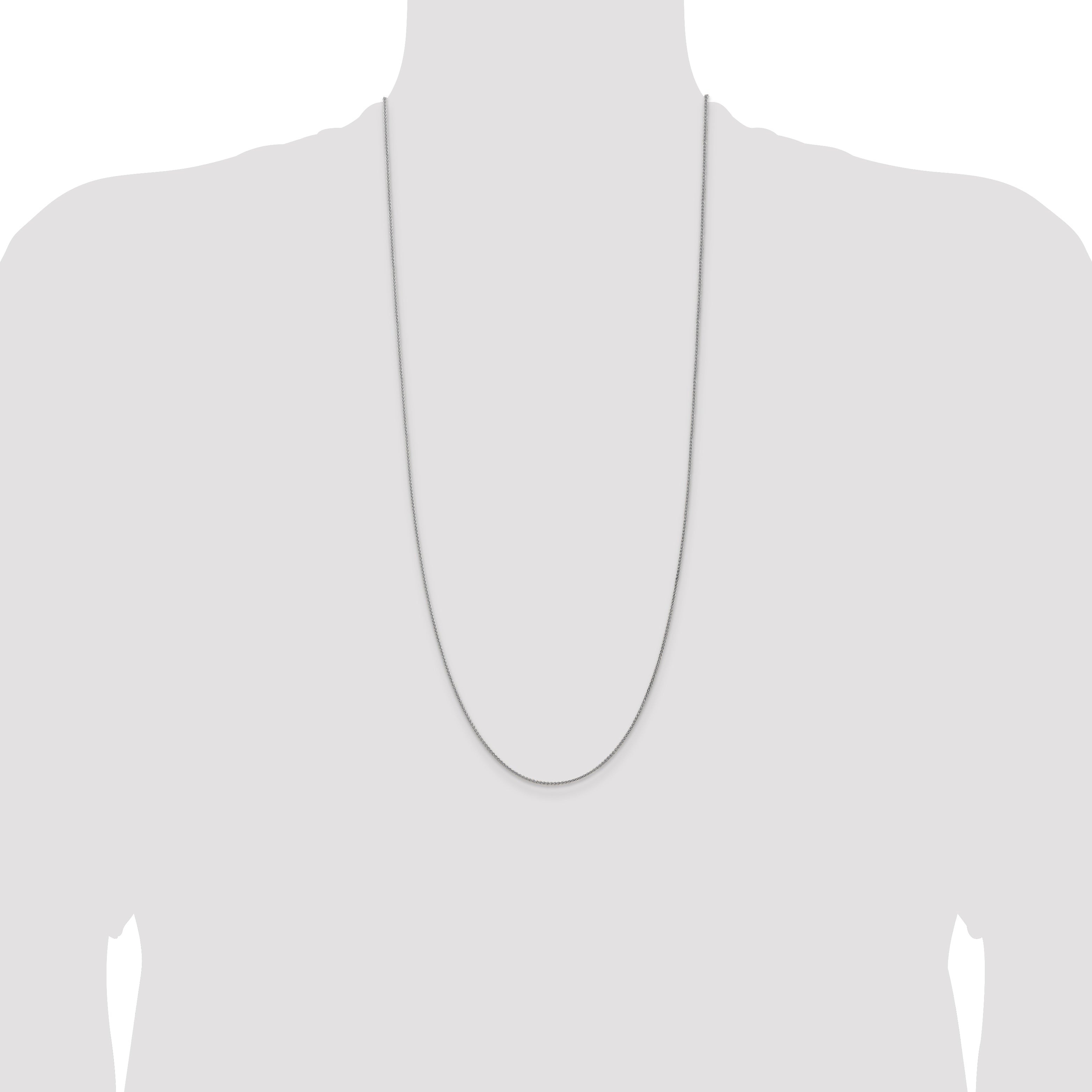 14K White Gold 30 inch 1.25mm Spiga with Lobster Clasp Chain