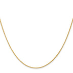 14K Yellow Gold Solid Wheat Chain Necklace 1mm