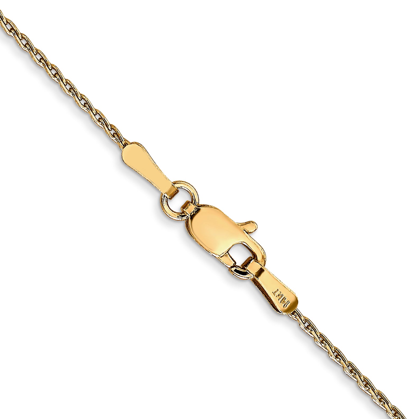 14K 24 inch 1mm Round Parisian Wheat with Lobster Clasp Chain